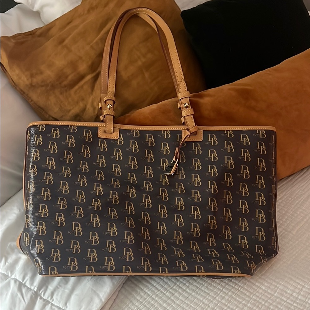 Brown Dooney and Burke Monogram Tote Bag